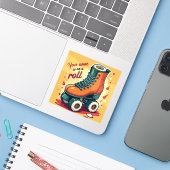 Essbare Sushi-Rollschuh-Zitat-Kunst Aufkleber (Laptop mit iPhone)