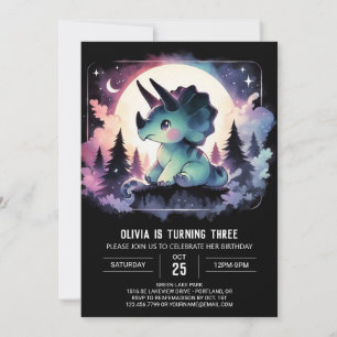 Essbare Triceratops Geburtstag Einladung