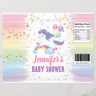 Essbare Unicorn Baby Dusche Chip Beutel Wrapper