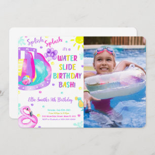 Essbare Wasserrutsche Geburtstagsfeier Foto Einlad Einladung