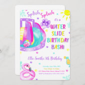 Essbare Wasserrutsche zum Geburtstag Einladung (Vorne/Hinten)