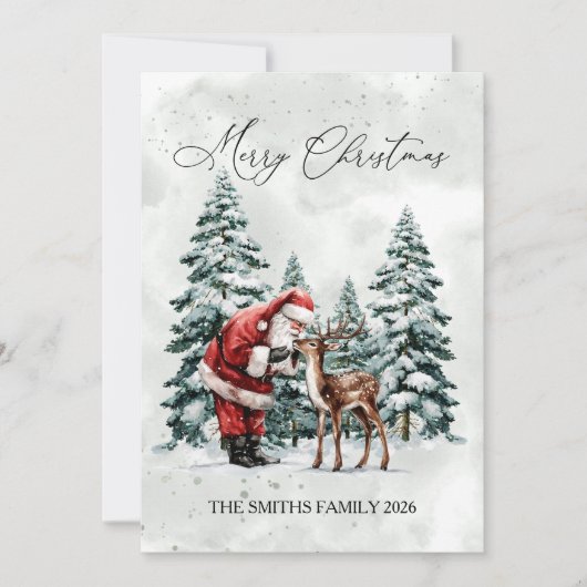 Essbare Weihnachtskarte des Weihnachtsmanns Feiertagskarte (Vorderseite)