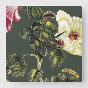 Essbarer Eibisch Quadratische Wanduhr