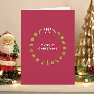 Essbarer Weihnachtskranz, Farbe editierbar, gefalt Feiertagskarte