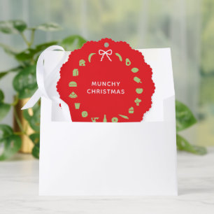 Essbarer Weihnachtskranz in editierbarer Farbe Fes Ornament Karte