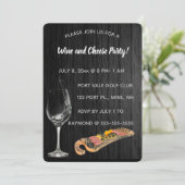 Essbares Party aus Wein und Käse Einladung (Stehend Vorderseite)