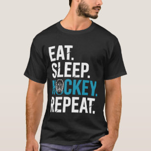 Esse Hockey Schlafen Wiederholen Fette Maske Grafi T-Shirt