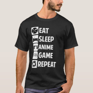 Esse Schlafe Anime Gaming Wiederhole Kawaii Otaku  T-Shirt