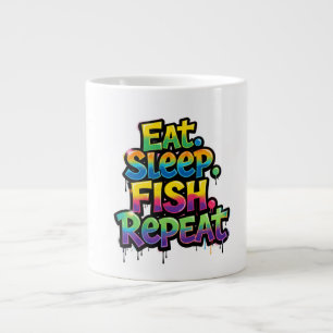 Esse Schlafe Fische Wiederhole Regenbogen Graffiti Jumbo-Tasse