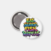 Esse Schlafe Fische Wiederhole Regenbogen Graffiti Magnet (Vorderseite/Rückseite)