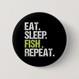 Esse Schlafe Fische Wiederhole Shirt Fischen Fisch Button
