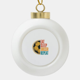 Esse Schlafe Fußball Wiederhole Vintage Fußball Sh Keramik Kugel-Ornament
