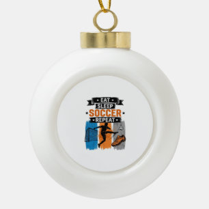 Esse Schlafe Fußball Wiederhole Vintage Fußball Sp Keramik Kugel-Ornament