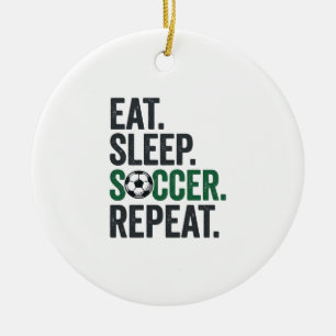 Esse Schlafe Fußball Wiederhole Vintage T-Shirt De Keramik Ornament