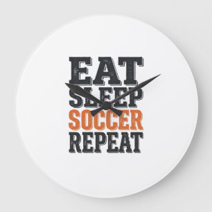 Esse Schlafe Fußball Wiederhole Vintage-Typografie Große Wanduhr
