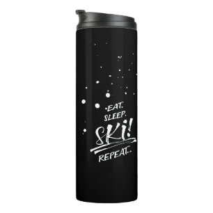 Esse Schlafe Ski Fahren Wiederhole Thermotasse Thermosbecher