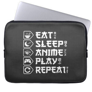 Esse Schlafen Anime Spielen Wiederhole Otaku Anime Laptopschutzhülle
