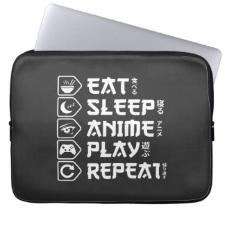 Esse Schlafen Anime Spielen Wiederhole Otaku Anime Laptopschutzhülle