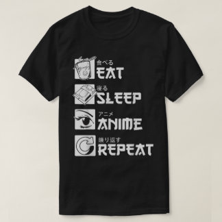 Esse Schlafen Anime Wiederholen Otaku-Lebensdesign T-Shirt