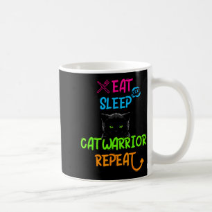 Esse schlafen Katzen Krieger wiederholen lustiges Kaffeetasse