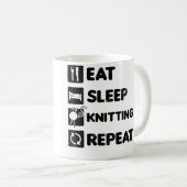 Esse Schlafen Wiederholen Design Stricken Oma Kaffeetasse (VorderseiteRechts)
