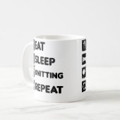 Esse Schlafen Wiederholen Design Stricken Oma Kaffeetasse (Vorderseite Links)