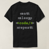 Esse Sleep-Code Wiederholen Coding-Programmierer-C T-Shirt (Design vorne)