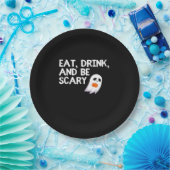 Esse, trinke und sei gruselig Halloween Geist Mode Pappteller (Party)