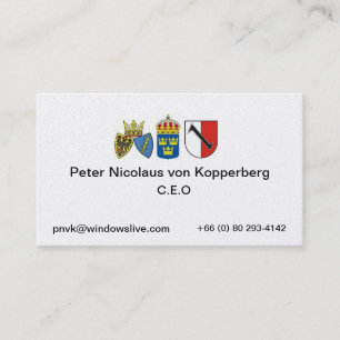 Essen 1, Schweden, Peter Nicolaus… Visitenkarte