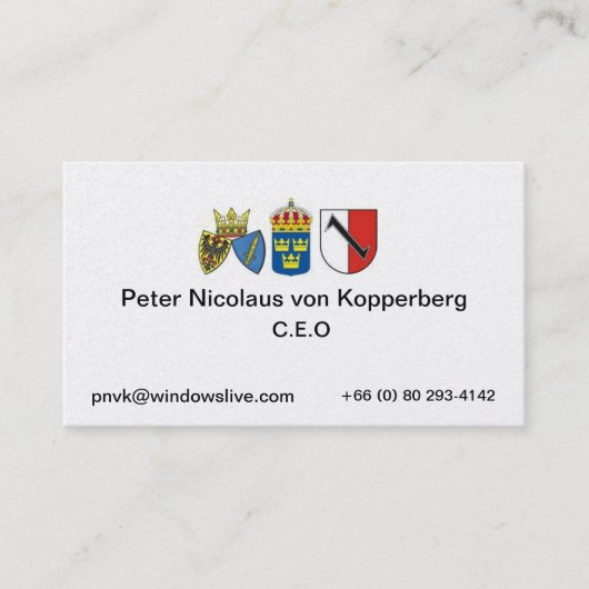 Essen 1, Schweden, Peter Nicolaus… Visitenkarte (Vorderseite)