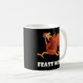Essen am Trinken Gobble Erntedank Funny Fall P Kaffeetasse (VorderseiteRechts)