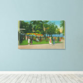 Essen auf dem Boardwalk in der Roseland Park Szene Leinwanddruck (Insitu (Holzboden))