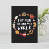 Essen auf der ganzen Welt Einladung (Stehend Vorderseite)