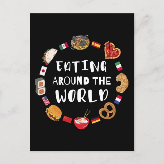 Essen auf der ganzen Welt Postkarte (Vorderseite)