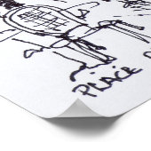 Essen auf der Plaza | Aix en Provence, Frankreich Poster (Ecke)