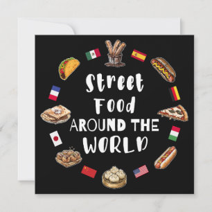Essen auf der Straße auf der ganzen Welt Einladung