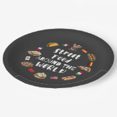 Essen auf der Straße auf der ganzen Welt Pappteller (Schrägansicht)