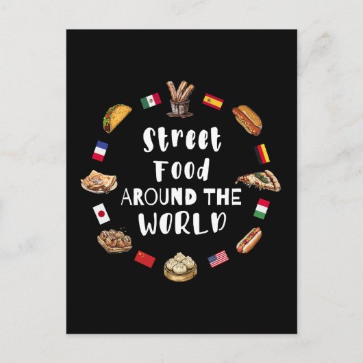 Essen auf der Straße auf der ganzen Welt Postkarte (Vorderseite)
