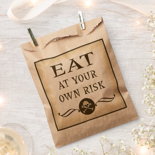 Essen auf eigene Gefahr Trick oder behandeln Hallo Geschenktütchen (Ausgeschnitten)