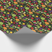 Essen auf schwarzem Hintergrund Geschenkpapier (Ecke)