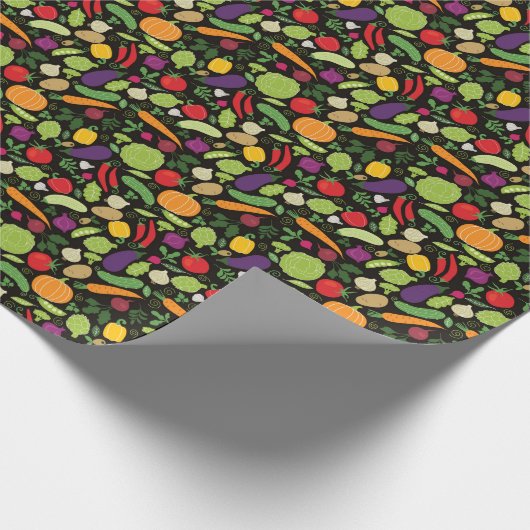 Essen auf schwarzem Hintergrund Geschenkpapier (Ecke)