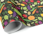 Essen auf schwarzem Hintergrund Geschenkpapier (Rolleneckpunkt)