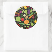 Essen auf schwarzem Hintergrund Runder Aufkleber (Tasche)