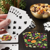 Essen auf schwarzem Hintergrund Spielkarten (In Situ)