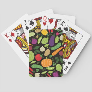 Essen auf schwarzem Hintergrund Spielkarten