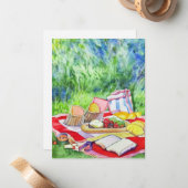 Essen außerhalb Aquarellfarben Mitteilungskarten (Vorderseite/Rückseite Beispiel)