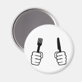 Essen - Besteck Magnet (Vorderseite/Rückseite)