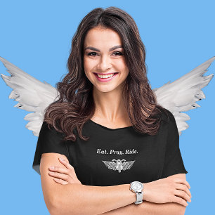 Essen. Bete! Motorrad-T - Shirt schwarz