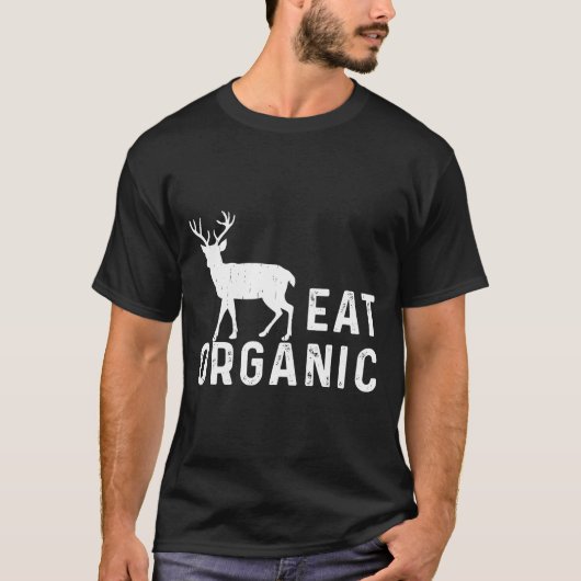 Essen Bio Jagd Liebe Elch Fleisch Jäger T-Shirt (Vorderseite)