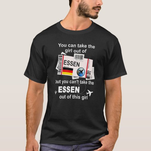 Essen Boarding Pass Essen Girl Essen T-Shirt (Vorderseite)